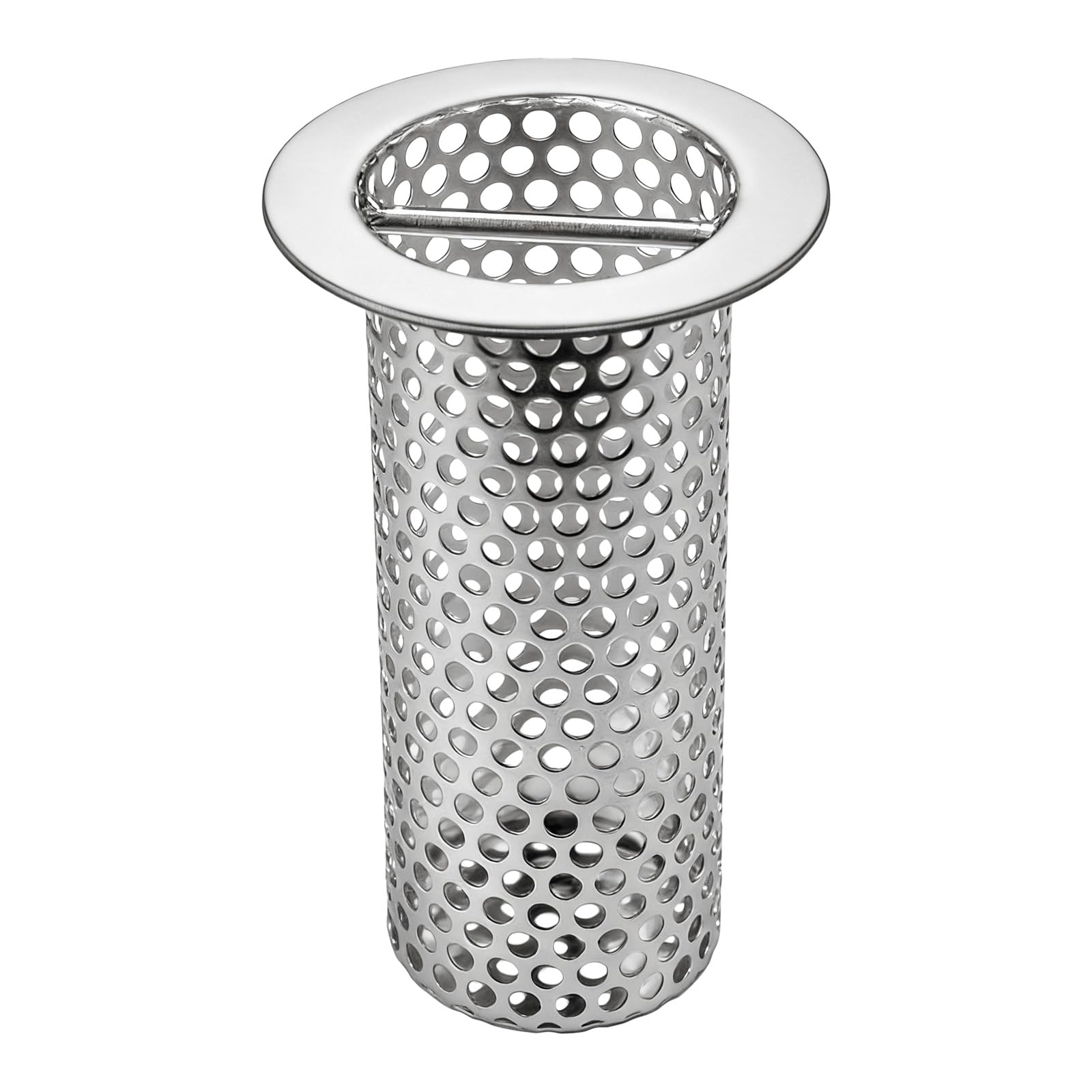Colador de drenaje de suelo comercial de 3 pulgadas, 6 pulgadas de alto con asa de transporte, filtro de drenaje de piso de acero inoxidable 316, cesta de drenaje finamente pulida para fábrica,