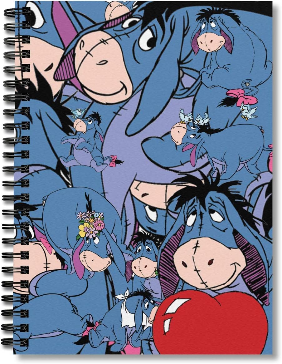 Generic Spiral Notebook Eeyore Journaling Collage Notebooks Composition Planner With Premium Thick Fishing Log, 5.5 x 7.75 inches