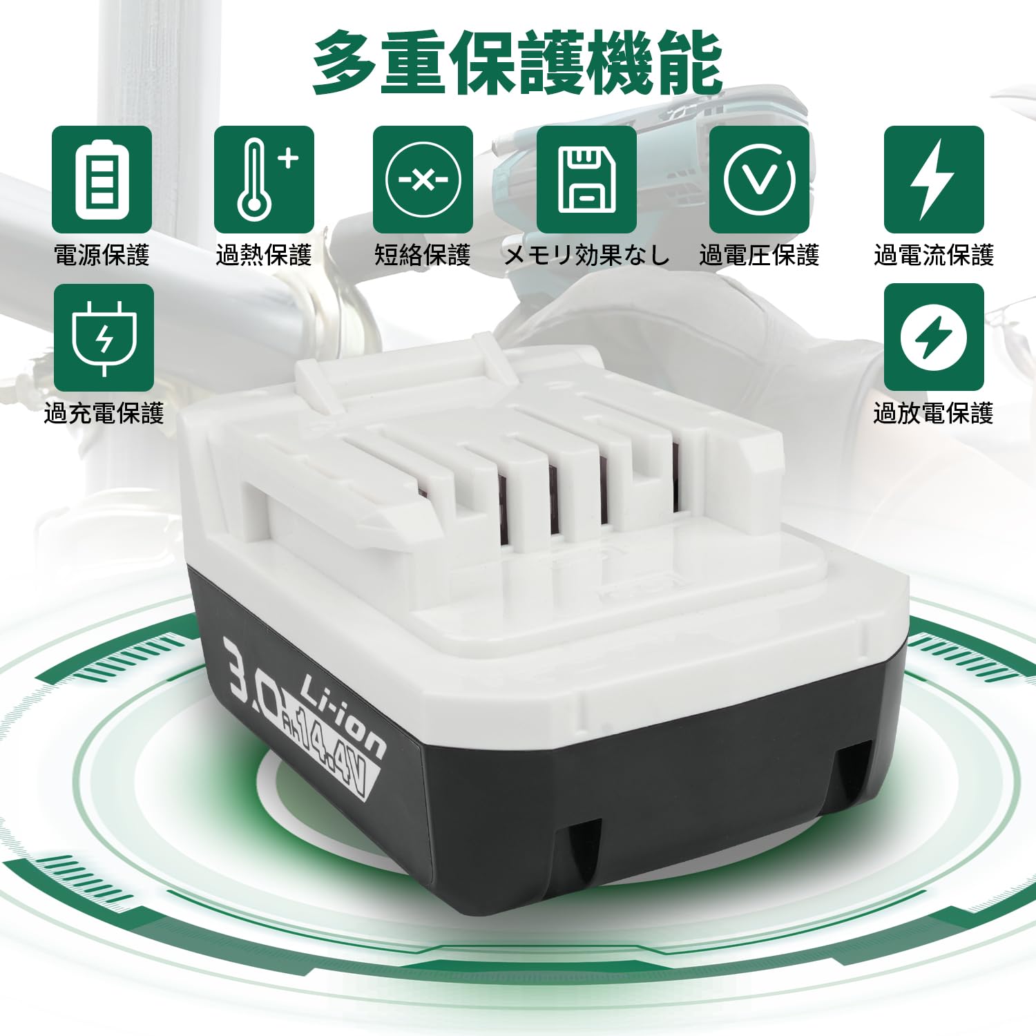 Amazon.co.jp: ERJER BL1415G 14.4V 3000mAh 交換用バッテリー-対応 