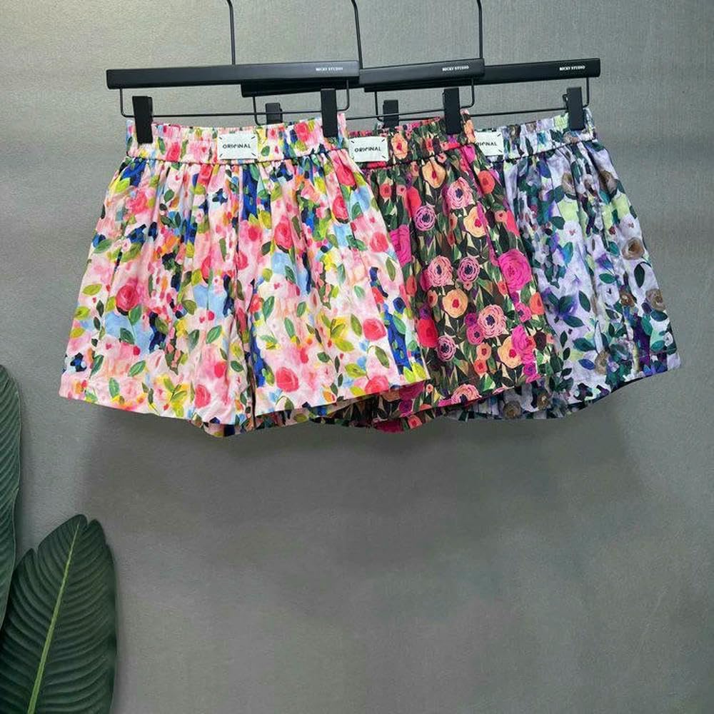 GLDFW lato elastyczna talia nadruk szerokie nogawki gorące spodnie na wszystkie mecze plus size trend linia szorty na co dzień moda damska ubrania