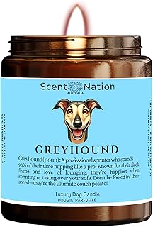 Scent Nation Greyhound Gifts | Funny Greyhound Lovers Gifts Pet Friendly Odour eliminating Soy Candle 225g for Women, Men,...