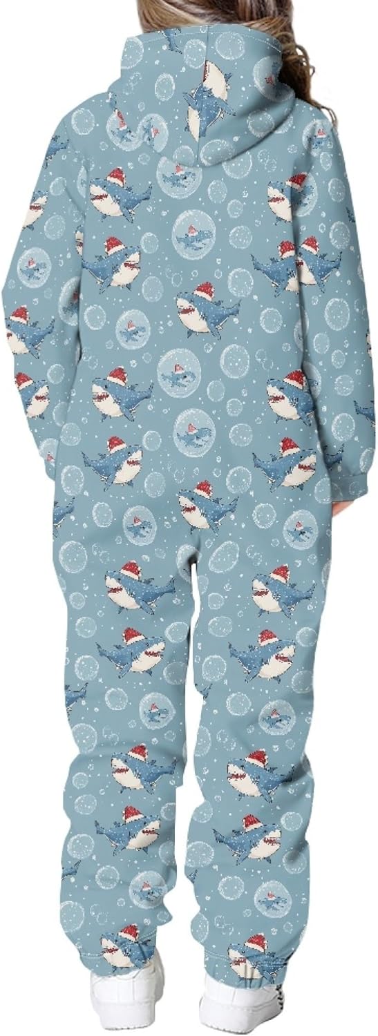 Kids 3D African Boho Splicing Print Jumpsuits Zip Up Bohemian Hoodie One Piece Toddler Rompers Boys Girls