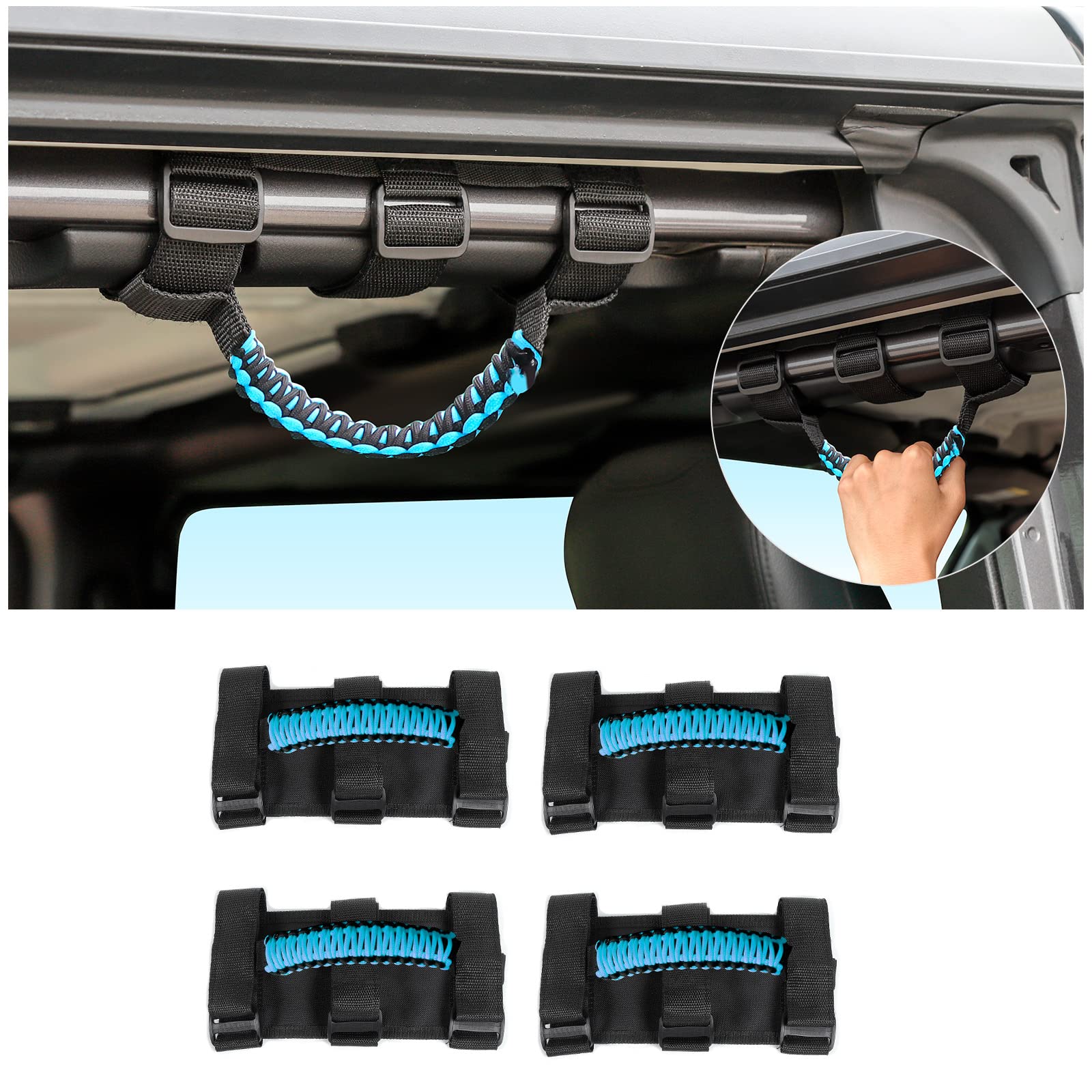 Buy JeCar 4 x Roll Bar Grab Handles Paracord Grip Handles for 19552022
