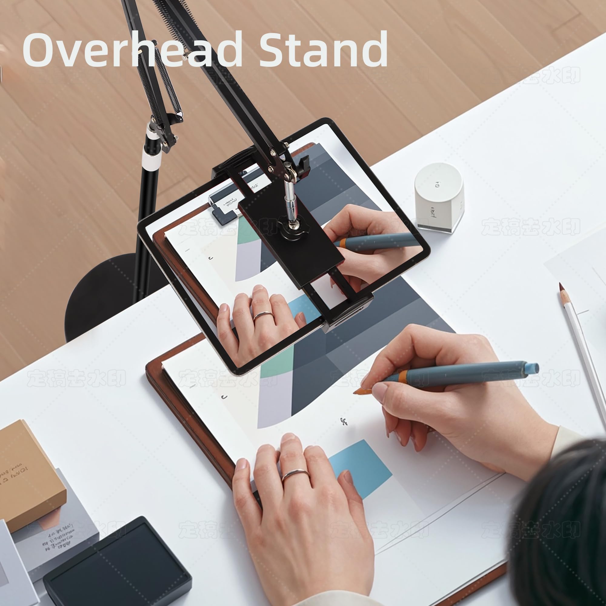 Tablet-Bodenständer mit 11,5b stabiler Basis, Überkopfbett, Tablet-Handy-Ständer, Halterung, höhenverstellbar, dehnbarer Arm für iPad Pro Air Mini 12,9/9,7, Kindle, Galaxy Tab, Handys