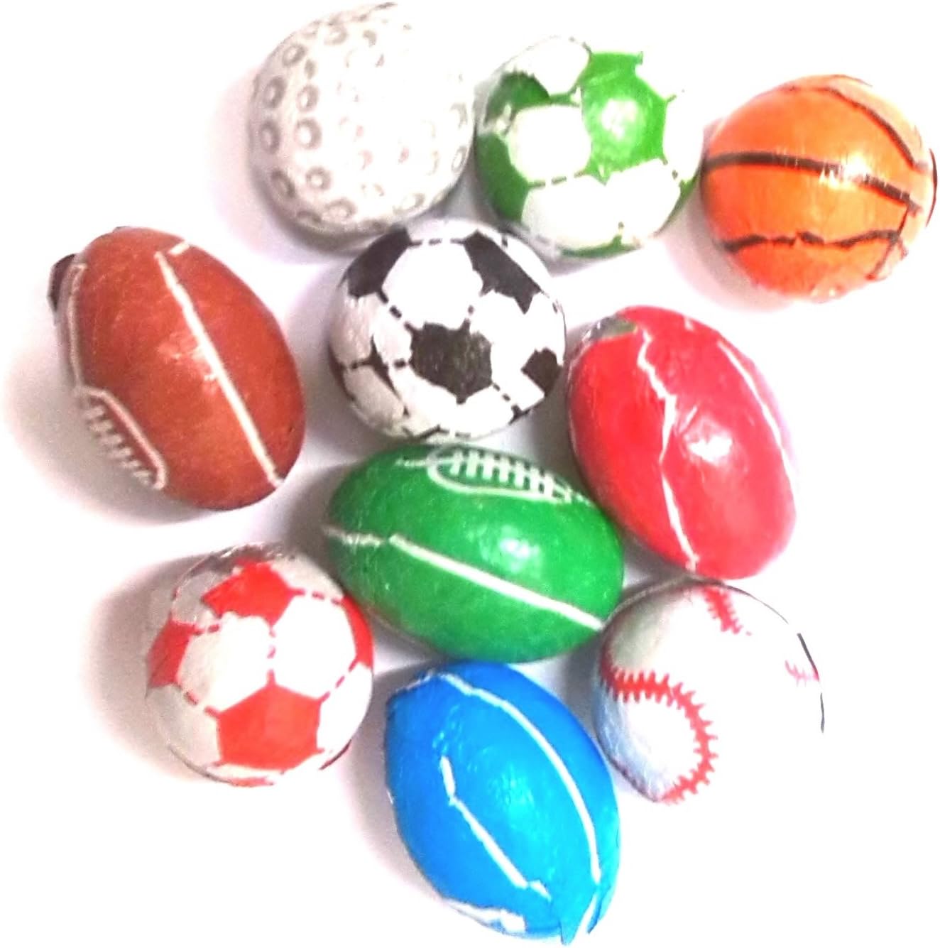 10 x Milk Chocolate Sports Balls - Individually Foil Wrapped