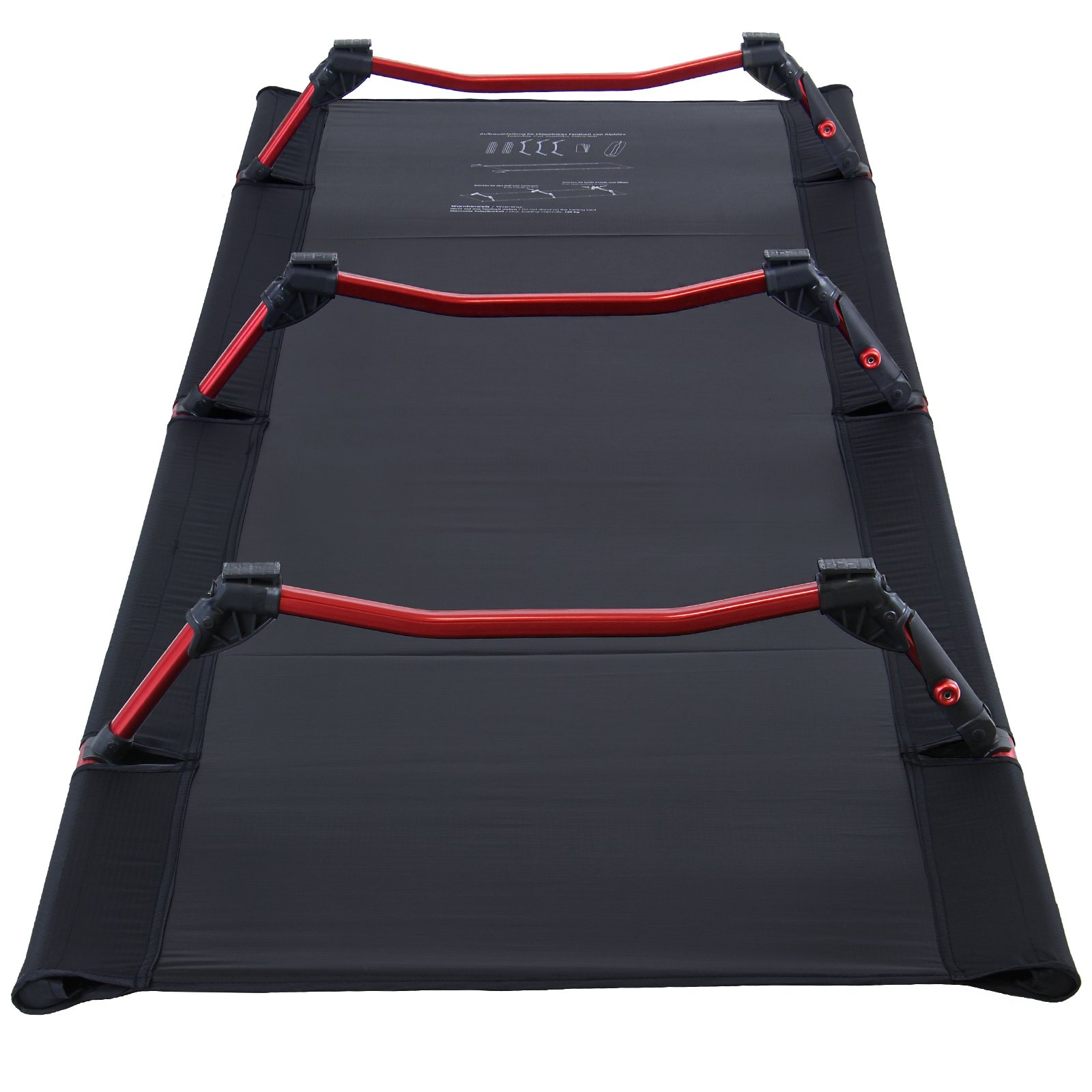 ALPIDEX Lit de Camping Ultra-léger, Charge Max. jusqu'à 120 kg, Seulement 1800 g, Sac de paquetage Inclus, Garde au Sol de 16 cm, Dimensions minimales de l'emballage