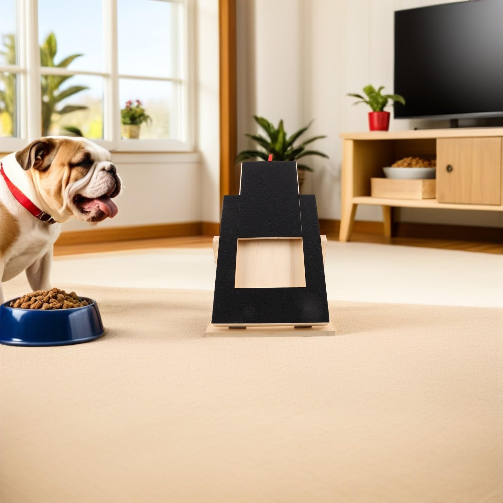 Krallenfeilenbrett für Hunde mit Leckerlischublade, Höhenverstellbar | Welpen und Hunde, für Innenbereich, Brettform mit Integrierter Schublade, Holzdesign