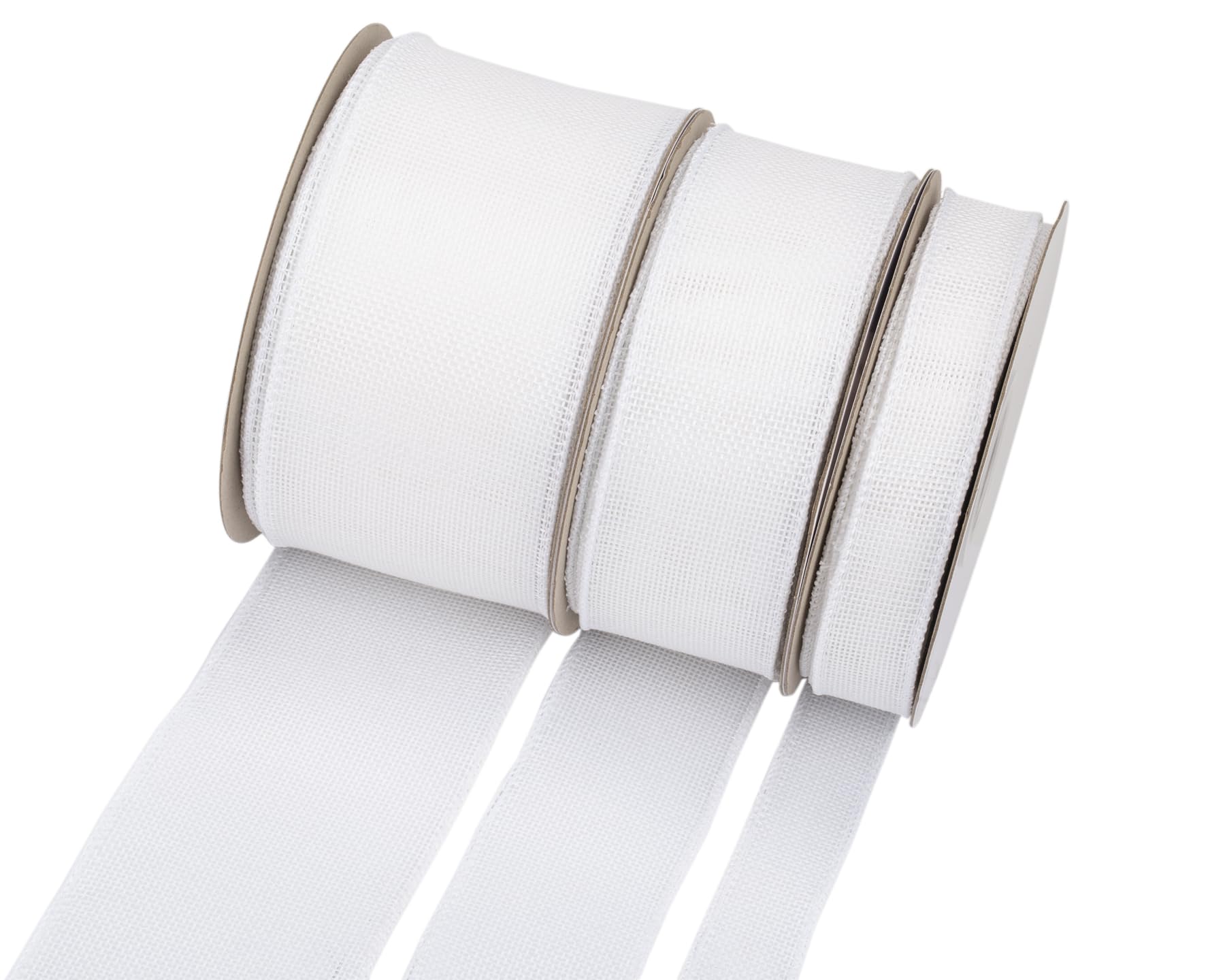 Ribbonitlux White Burlap Wired Ribbon, 100mm x 18 Meters, Wired Edge Burlap Ribbon for Gift Wrapping Big Bow, Wreath - Image 3