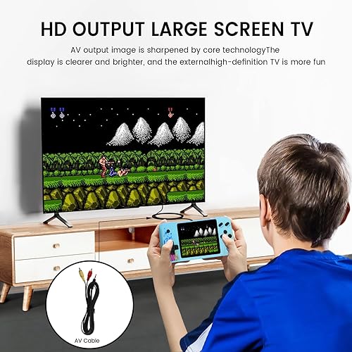 Miniatura 5 de Juego de mano con pantalla HD de 3.5 pulgadas, 800 videojuegos retro precargados, nuevo reproductor de juegos portátil para cumpleaños, hogar,