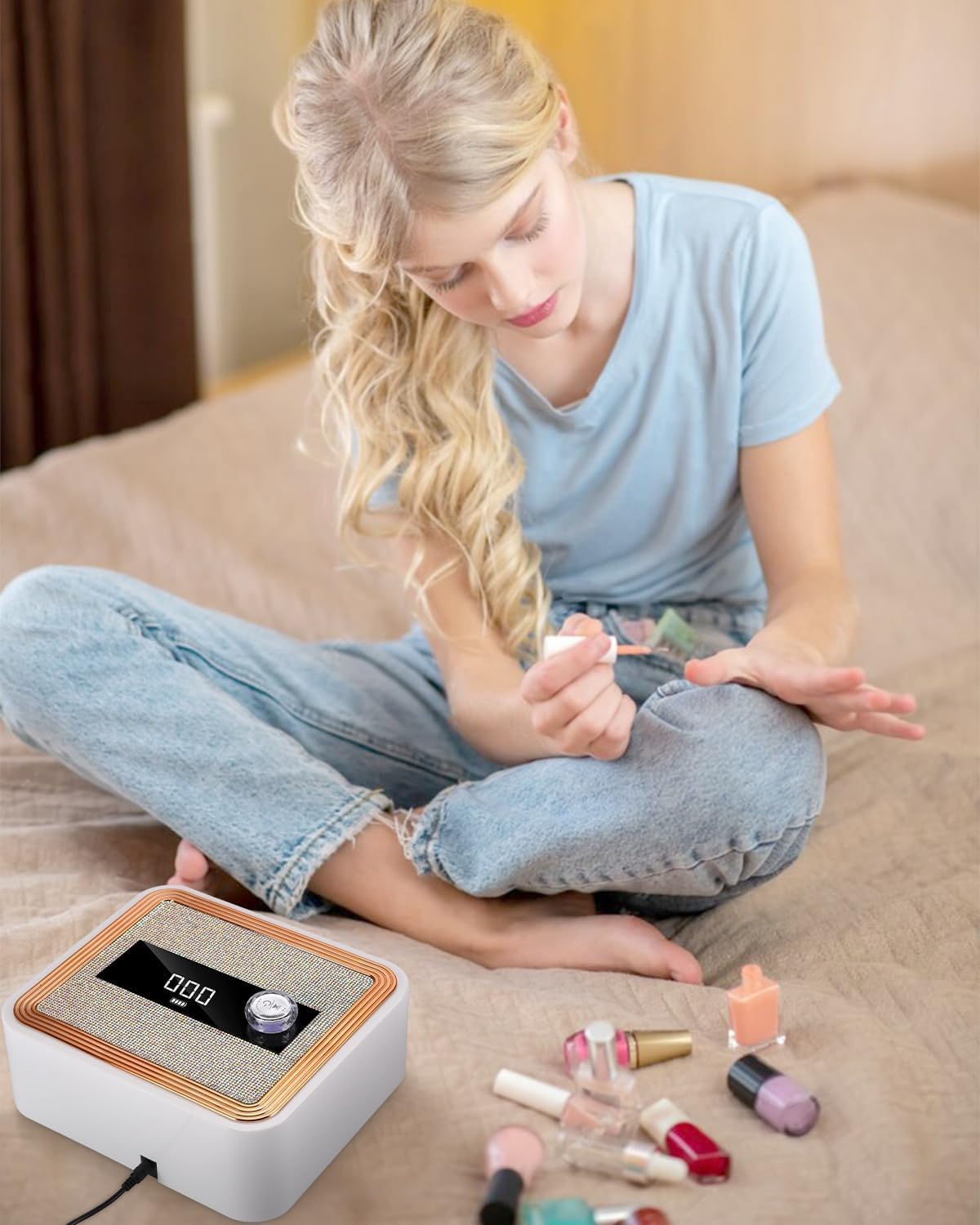 jutyum Lampe UV Ongles Gel, lampe LED Ongle sans fil avec 2000mAh, Machine UV LED pour Ongles, Séchoir à Ongles avec Capteur et Minuterie 120S, Lampe UV Vernis Semi Permanent pour Salon Maison