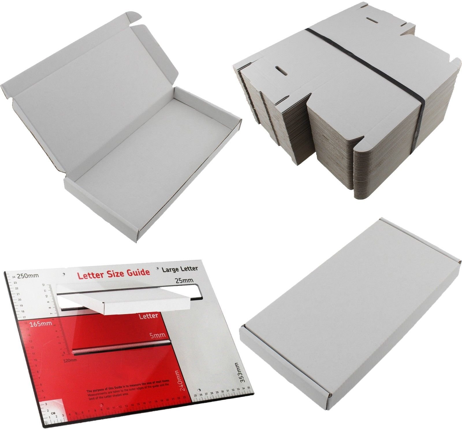 MEG4TEC 20 Pack White DL Size Large Letter Boxes, Strong Shipping Cardboard Packaging Postal PIP Carton Box