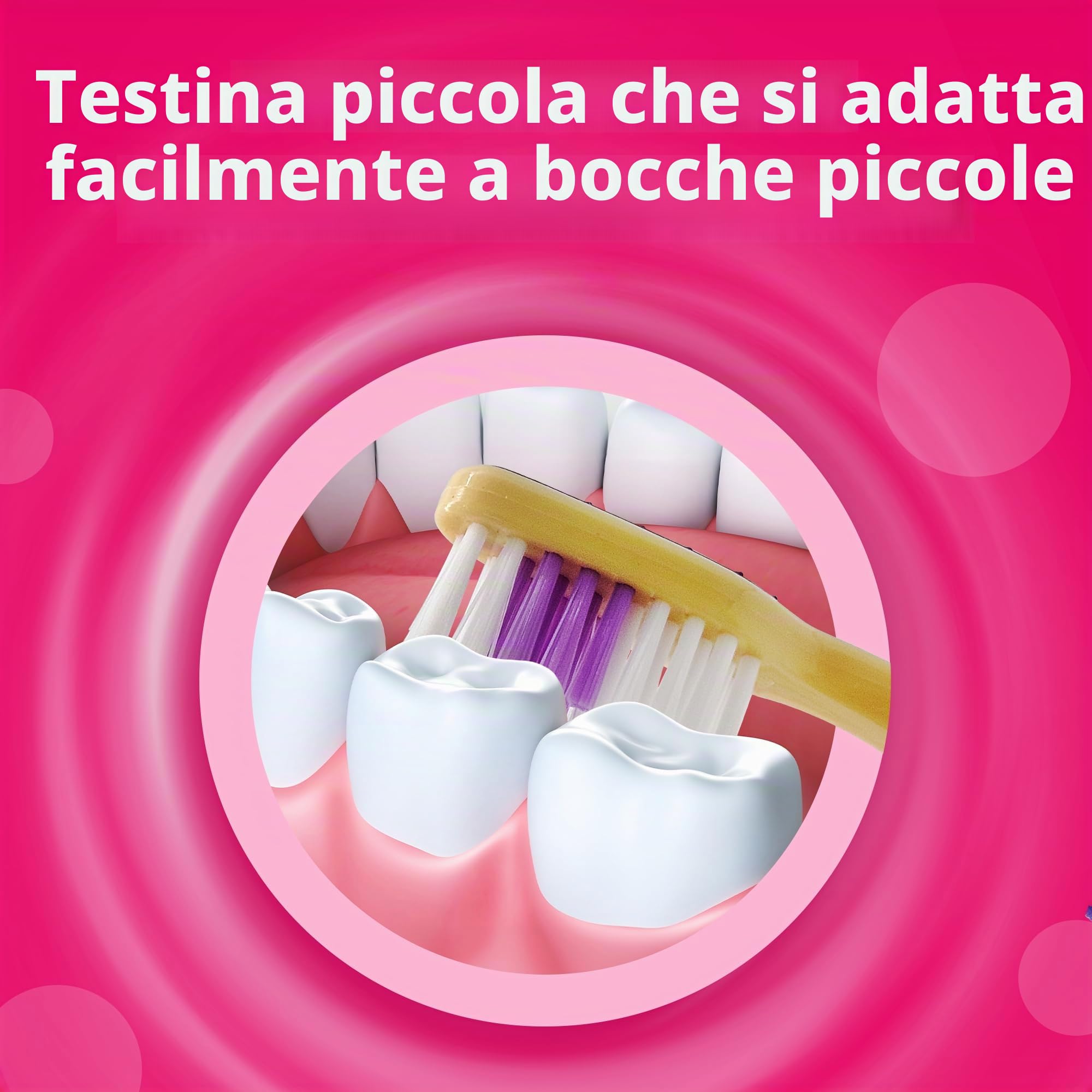 Spazzolino da denti Princess con tappo di protezione, ventosa, manico comodo e setole morbide per bambini