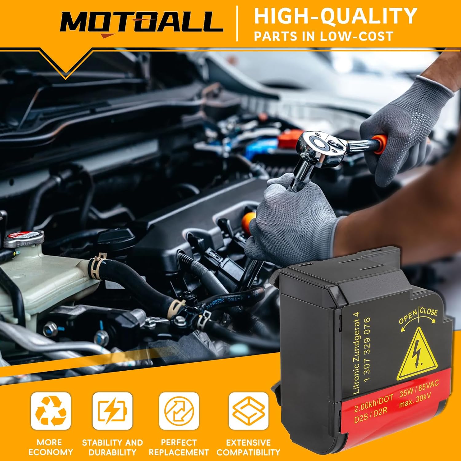 MOTOALL HID Xenon Bulb Igniter Ballast Headlight Starter for BMW Benz Min VW Volvo
