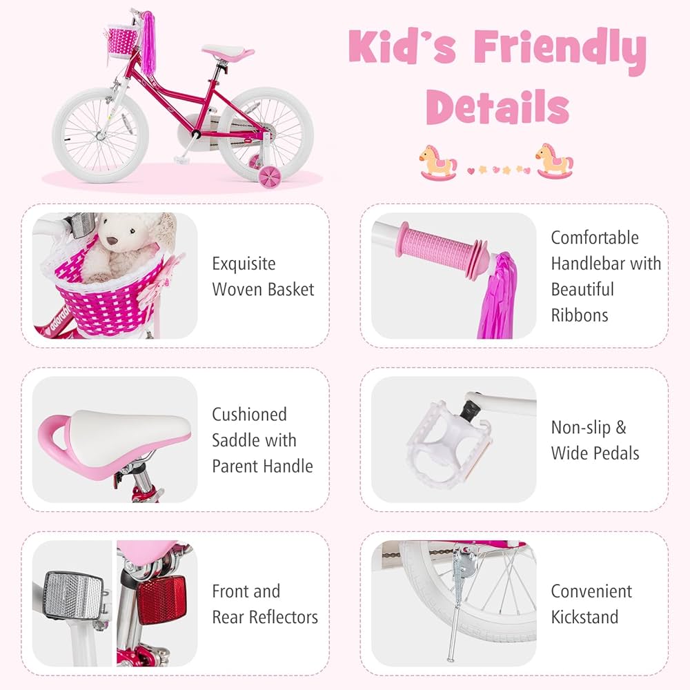 Amazon.com : BABY JOY Kids Bike, 18 Inch Bike w/Removable