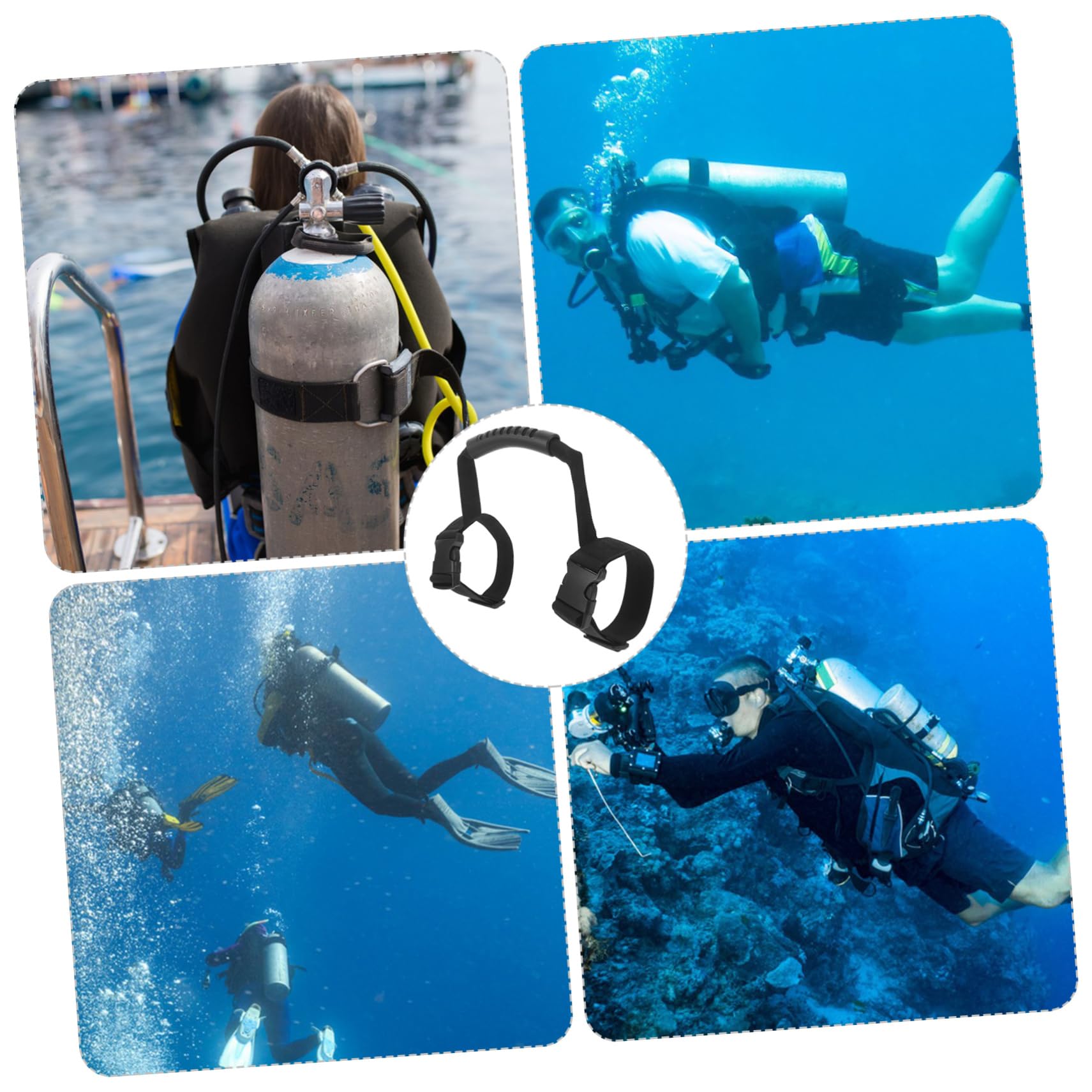 Abaodam Diving Tank Strap Holder Wear Resistant Polyester Band for Scuba Diving Reliable and Practical Design Space Saving Wall Mounted System for Underwater Exploration