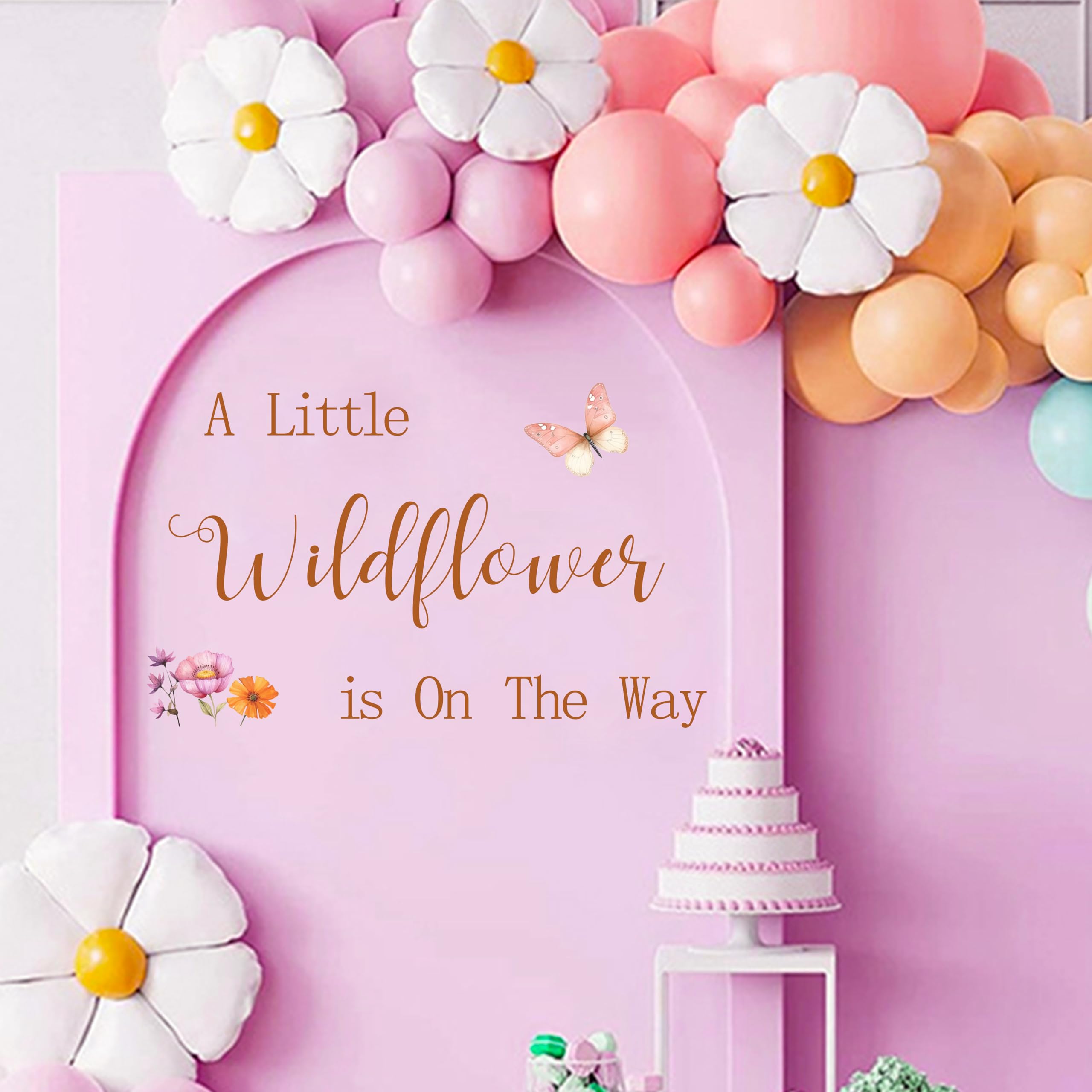 Baby Shower Wall Decals Stickers - 'A Little Honey Is On The Way' Gender Reveal Backdrop Decor, 45x16 In