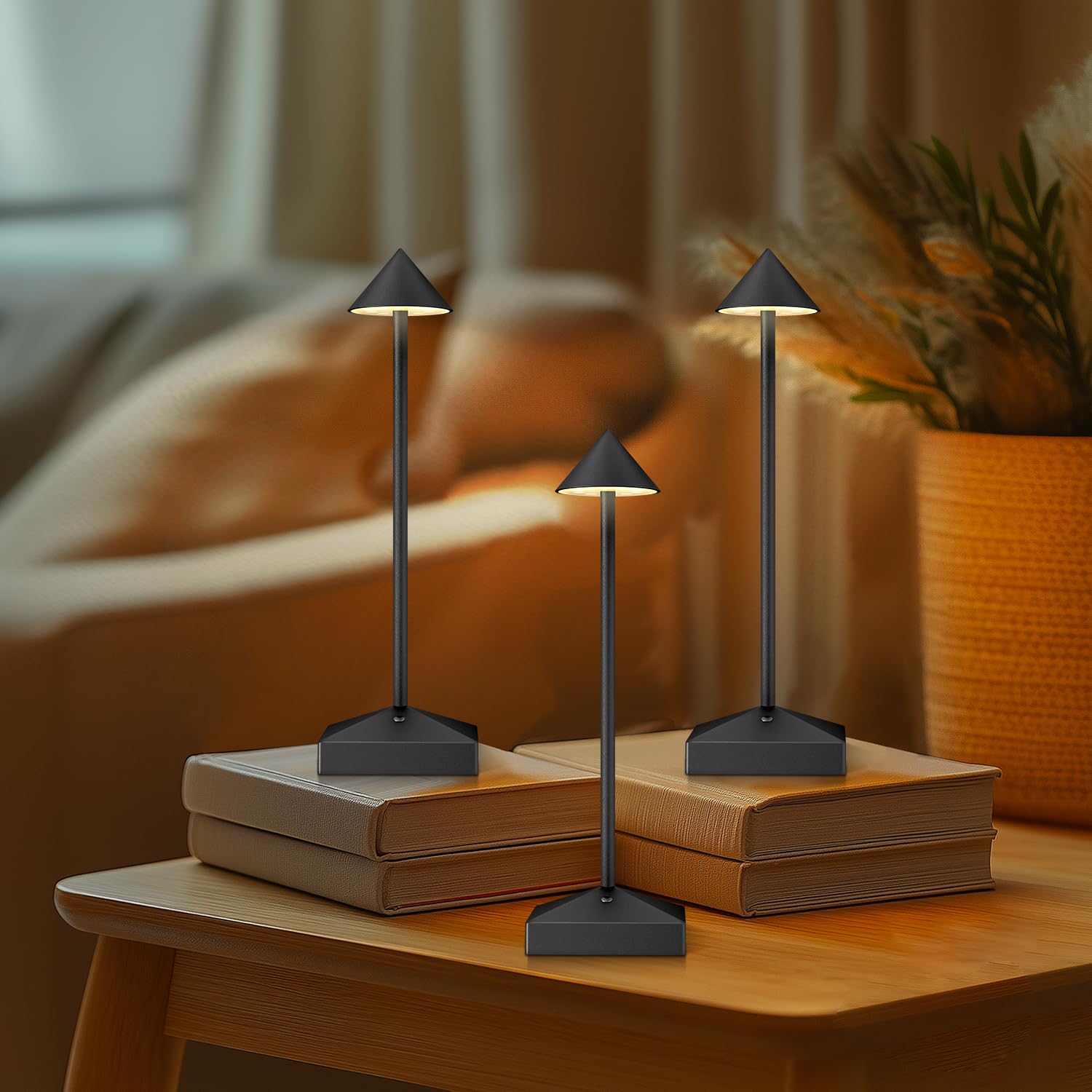FUNTAPHANTA Small Cordless Table Lamps, Rechargeable, Small Lamp, Portable Table Lights, LED Night Light for Nightstand/Bathroom/Desk/Outdoor Area
