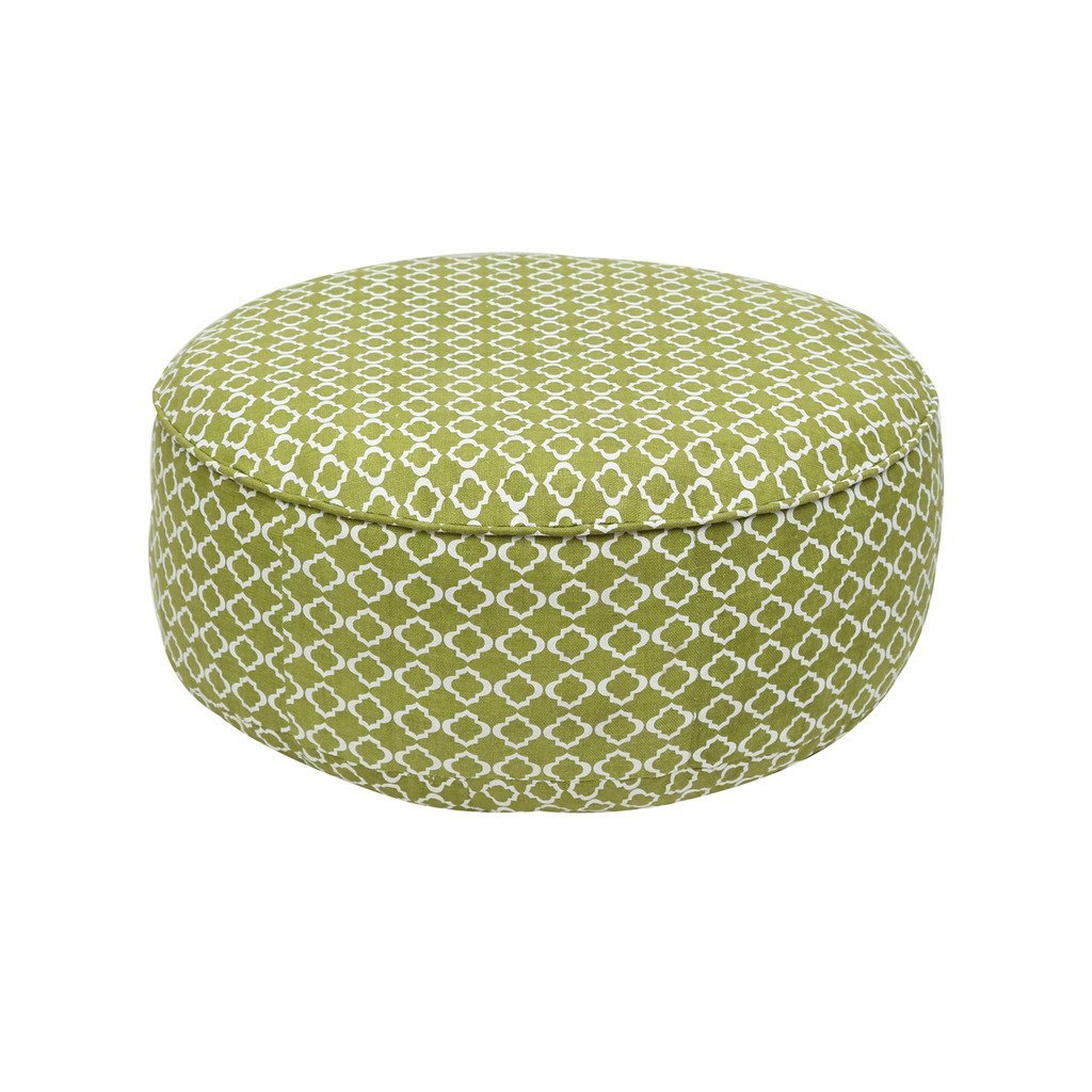 Contemporary Hippo Round Low Seating Floor Cushion pouffe (Green)