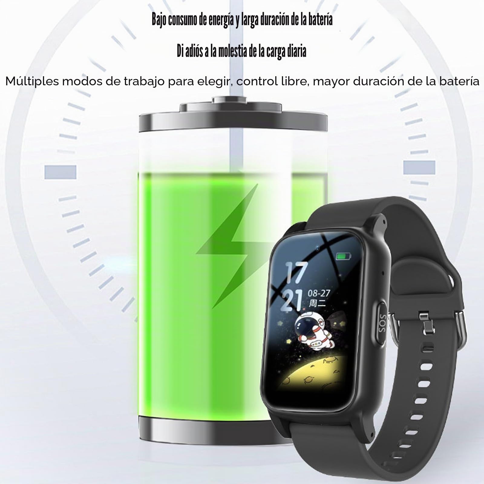Reloj Localizador GPS Ancianos Pulsera Avisador Personas Mayores Largo Alcance, Reloj Inteligente con Detección Caídas, SOS Smartwatch para Personas Mayores,Black