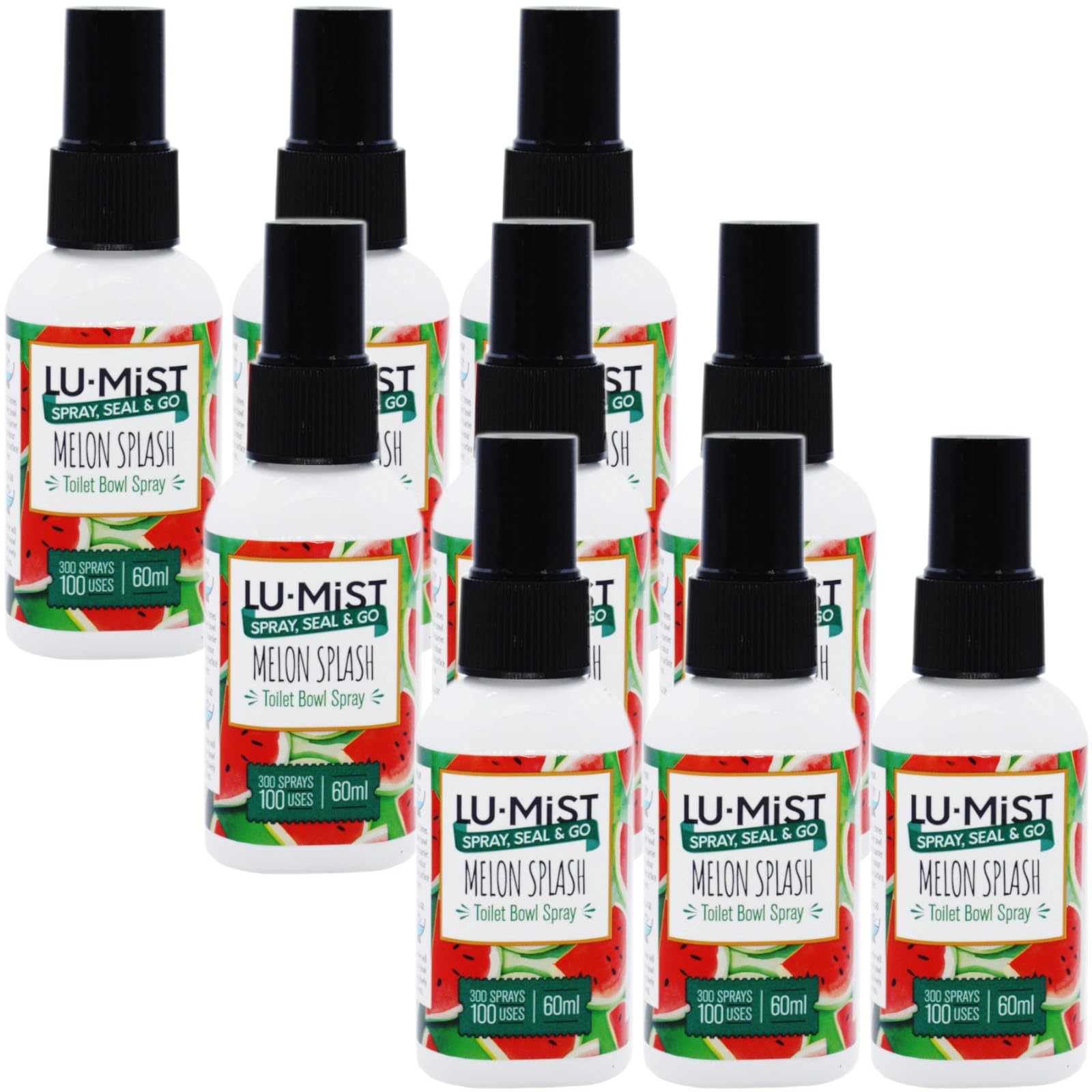9x Lu Mist Toilet Bowl Spray 9x60ml - Melon Splash
