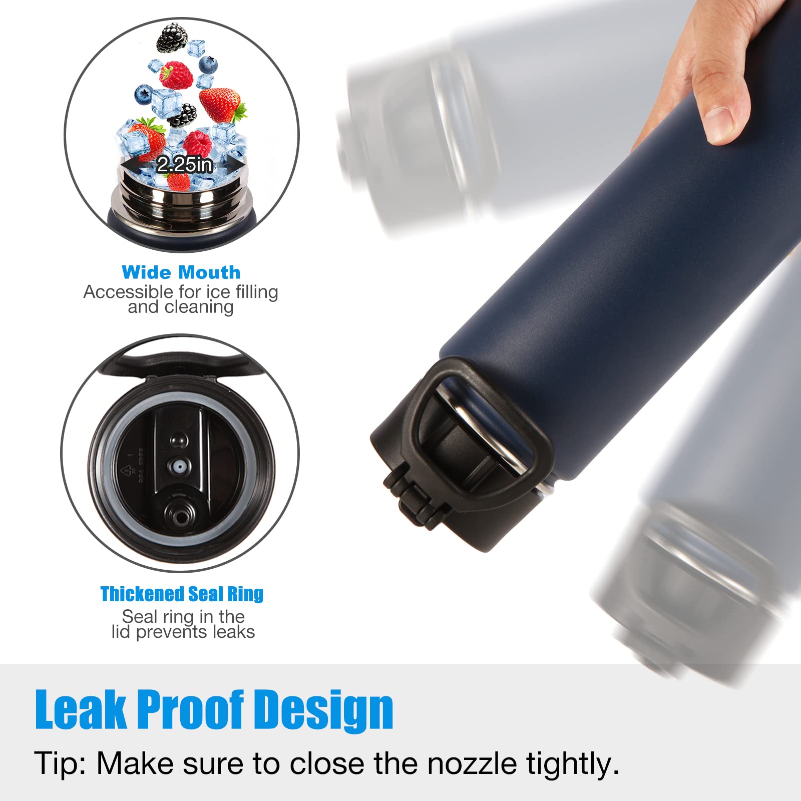 Volhoply 650ml Isolato Borraccia Termica con Cannuccia 4 Confezioni, Bottiglia in Acciaio Inox con Manico, Bottle a Doppia Parete, Bottiglie Sportive per Bambini,Scuola,Lavoro(Miscela,4 set)