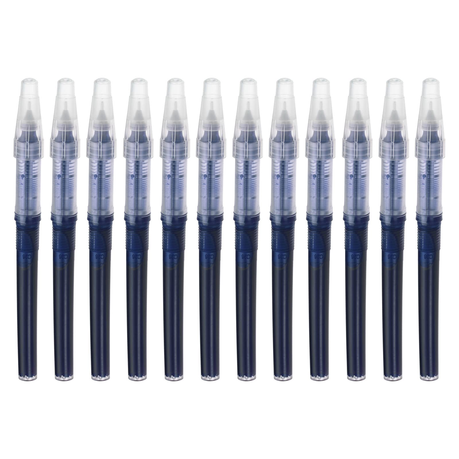 PATIKIL Rollerball Pens, 12 Pack Rolling Ball Pen 0.38mm Ultra Fine Point Quick Drying Liquid Ink Pen for Writing Drawing Doodling Blue