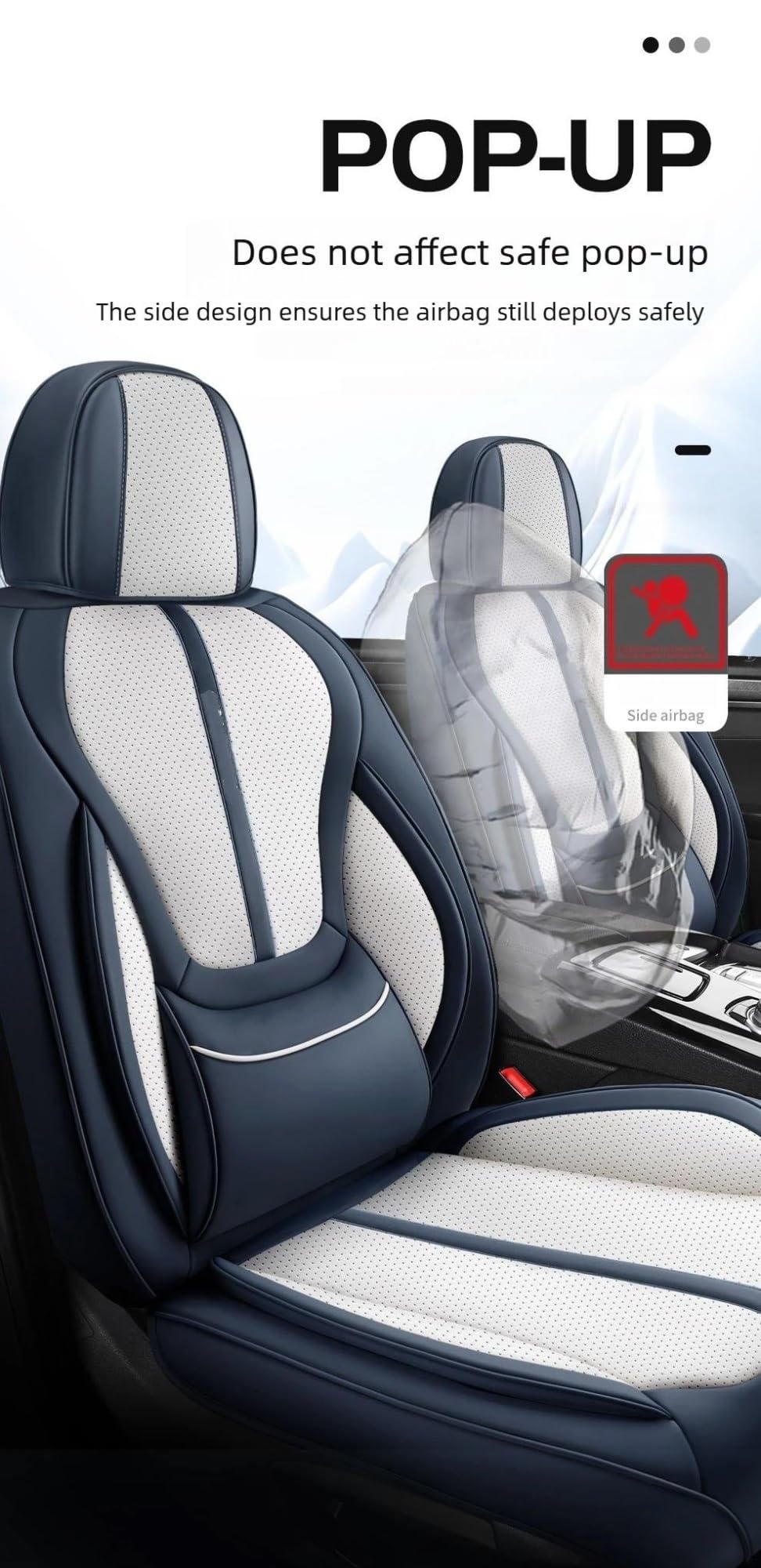 Set coprisedili per auto Set Coprisedili Per Auto In Pelle PU Con Supporto Lombare Integrato +2 Copripoggiatesta +1 Coprivolante Comodo Coprisedili per auto