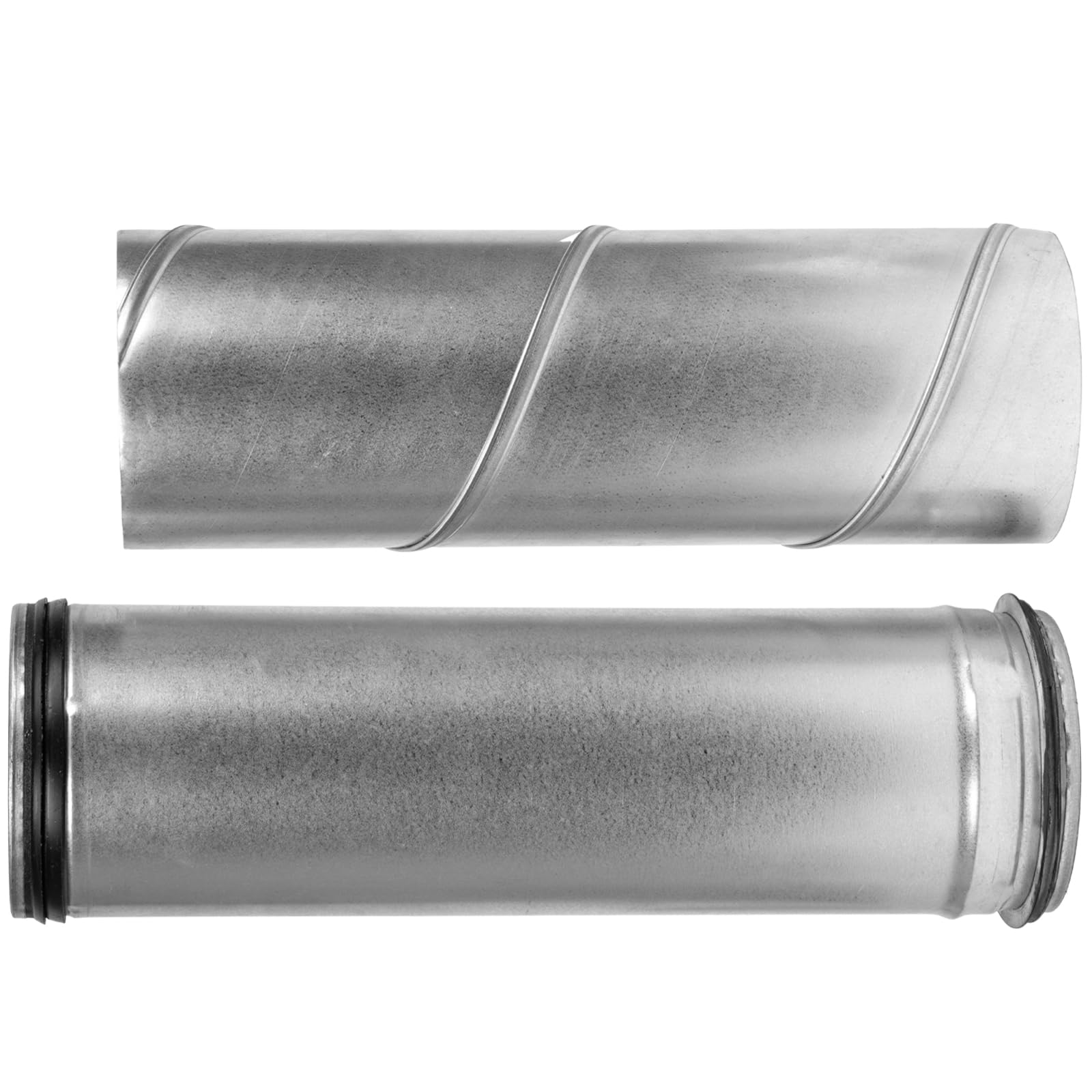 4" Inch Round Spiral Air Duct, Adjustable 12" to 22" Inch Long Telescopic Duct, Straight Rigid Galvanized Steel Dryer Vent Hose Extension, Warm Air Exhaust Threaded Metal Duct