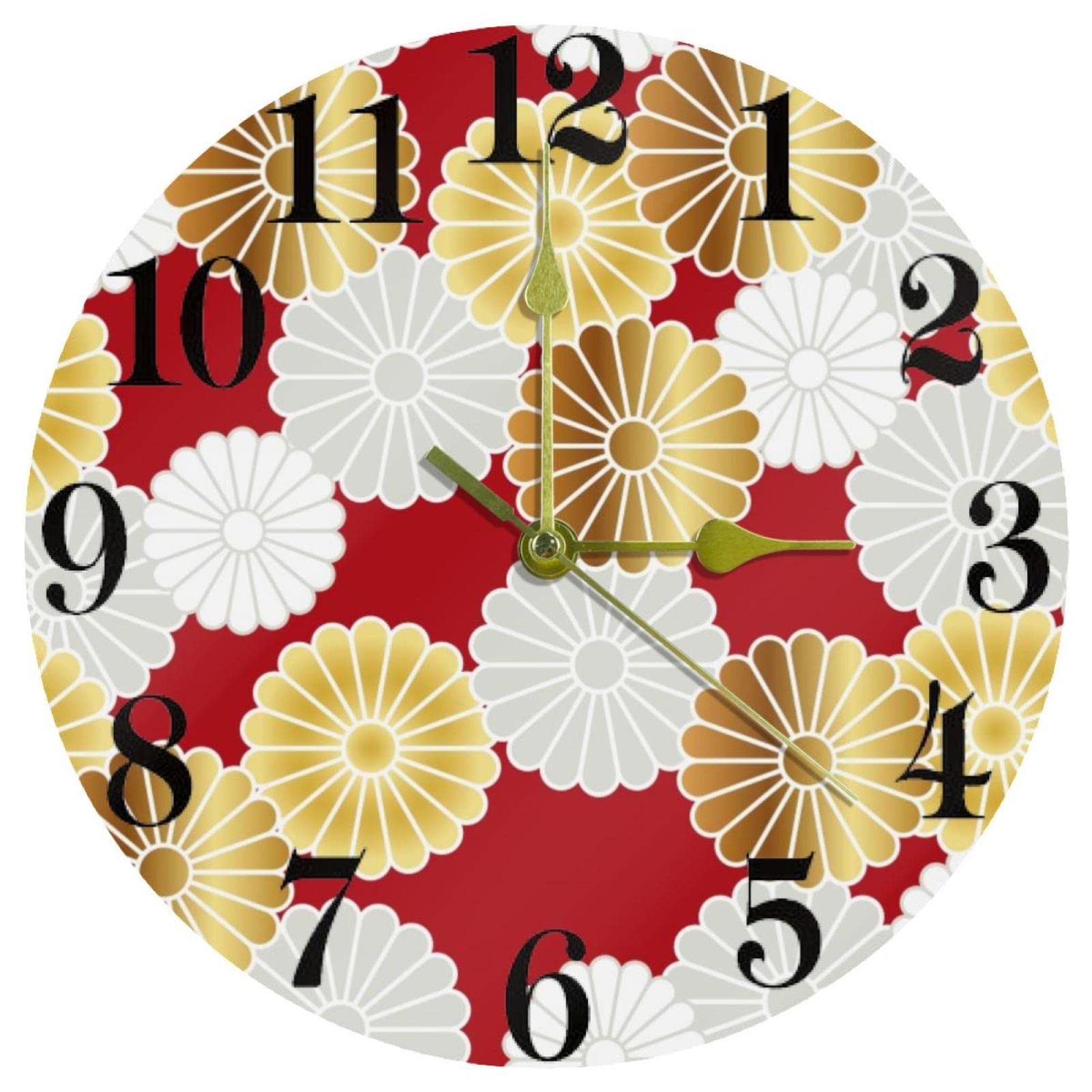 Horloge murale pour maison et cuisine au design traditionnel japonais rond