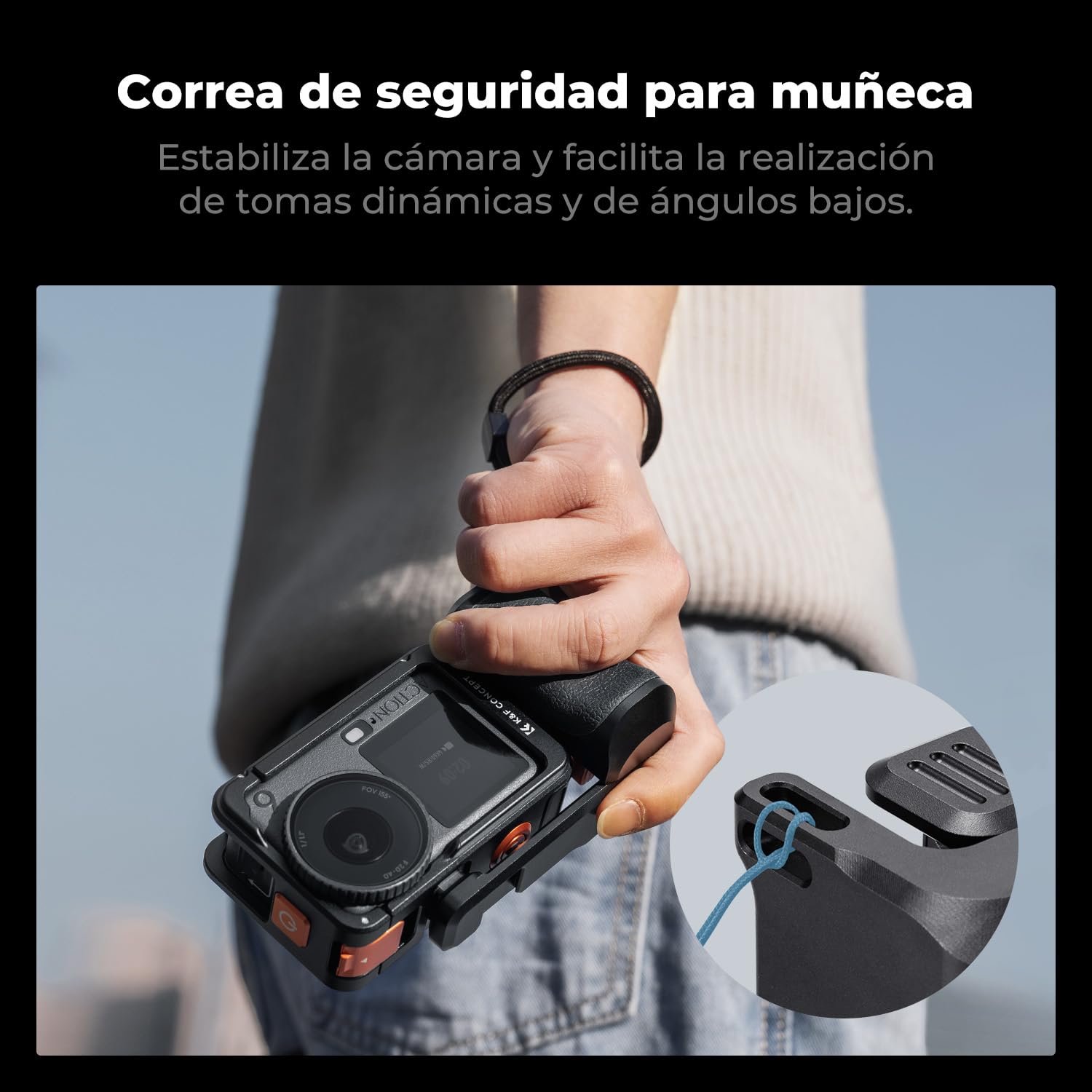 K&F CONCEPT Kit de Agarre Urbano con Jaula, Soporte empuñadura para cámara Compatible con dji Osmo Action 6, Agarre rápido con Obturador, Zapata fría, Accesorios acción cámara