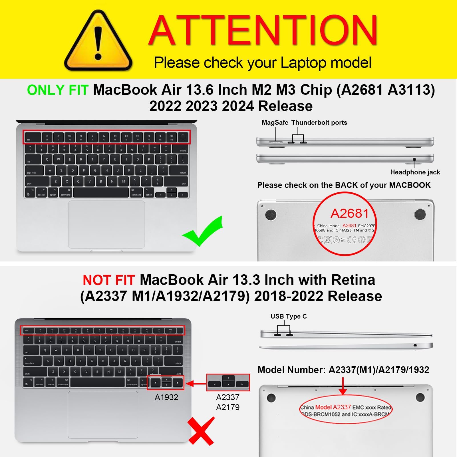 Dl3 Mobilak Compatible with MacBook Air 13.6 inch Case M3 A3113 M2 A2681 Touch ID, Protective Hard Shell Cover for MacBook Air Case M2 M3 13 inch Chip 2024 2023 2022 Release (Blue)