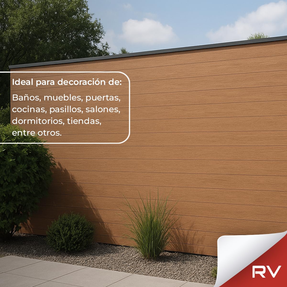 Vinilo para Exteriores en Rollo Alta Resistencia Filtro UV & Fluor - Madera Roble - 124 x 200 cm