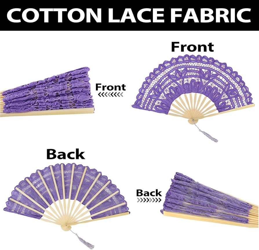 Amazon.com: TopTie Green Lace Fan, Bamboo Lace Folding Fan