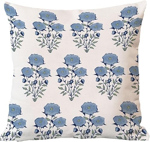 Miniatura 6 de Fundas de almohada estilo chinoiserie con flores mogoles azul marino de 20 x 20 pulgadas, funda de cojín de inspiración asiática Eurosham Accent