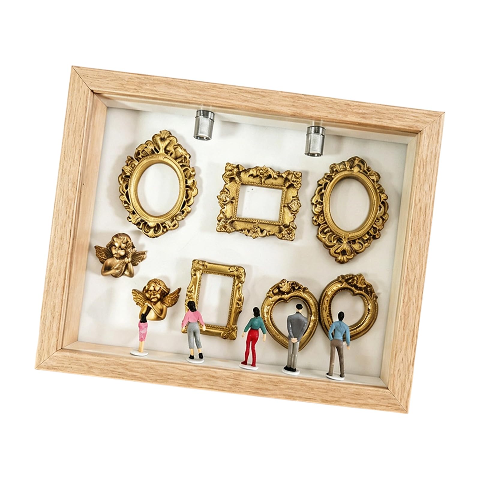 ZEPFJHE Diys Minis Museums Silhouetted Box, Shadows Box Frame Display Case, Personalize Photo Shadows Display with Figurine Diys Minis Museums Silhouetted