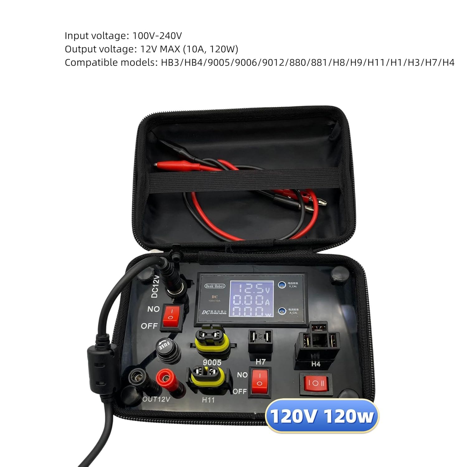 Automotive Light Testing Device, 120W 12V Output, Digital Display, Universal Input Voltage