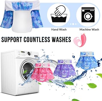 SlowTon Washable Dog Diapers, 3 Pack No Leak Comfortable Doggie Diaper Dress Skirt with Adjustable Snap Buttons for Girl, Reusable Female Dog Diapers Panties for Heat Period Excitable Urination