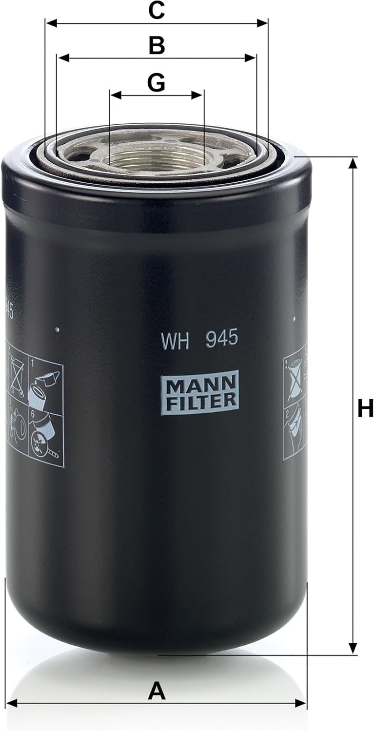 Mann Filter WH945 Spin-On Hydraulic Filter