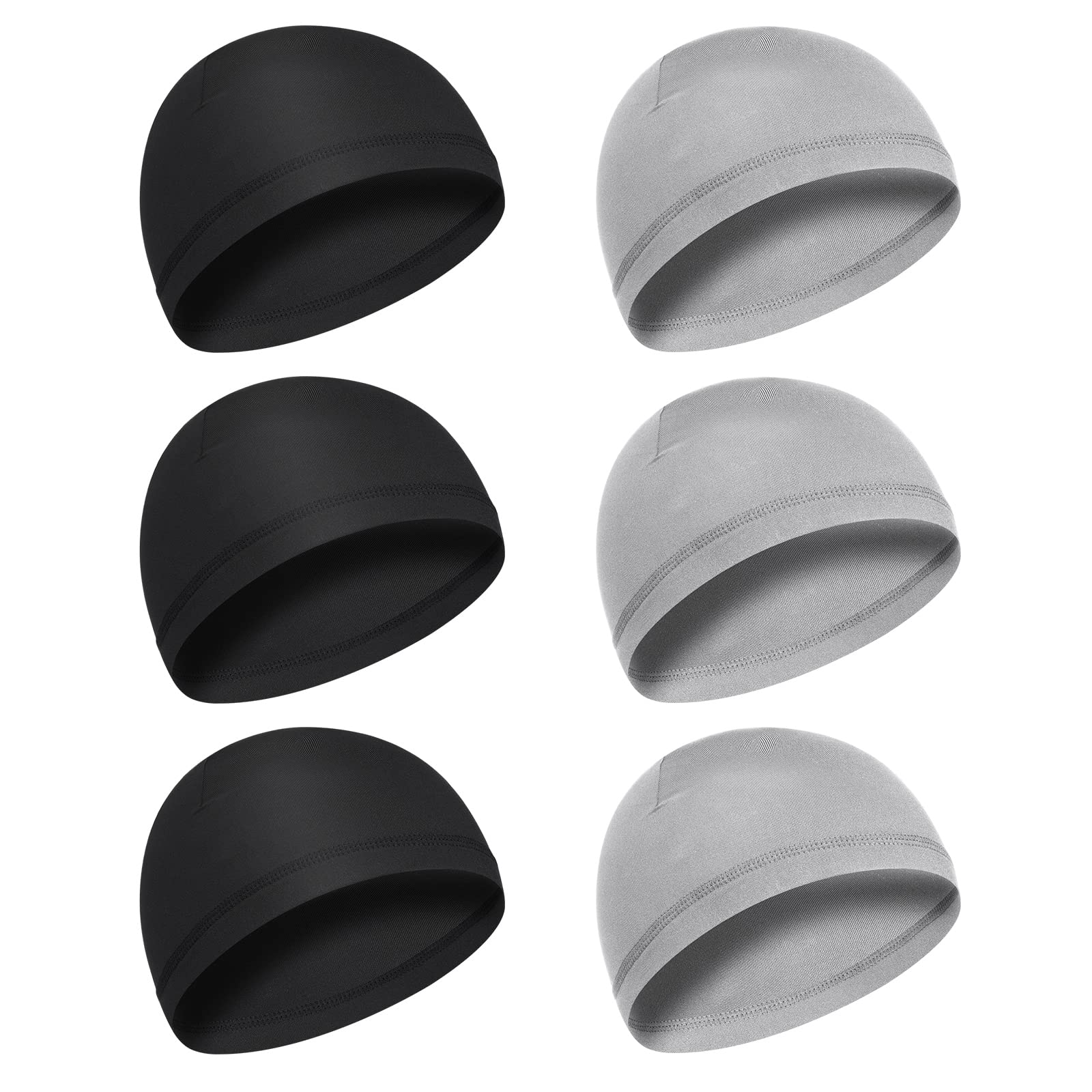 Aster 6Pcs Skull Cap Running Cap Sweat Cap Milk Silk Cycling Helmet Liner for Men and Women