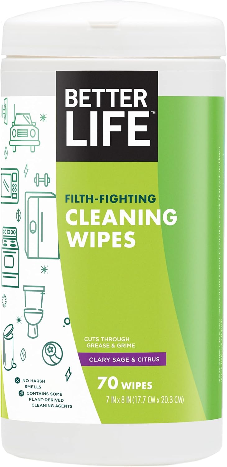 Better Life Natural AllPurpose Cleaner Wipes, Clary Sage