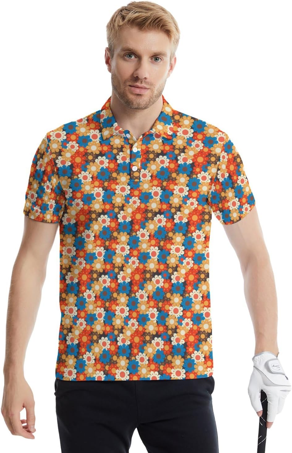 Golf Polo Shirts for Men Funny Print Quick Dry Short Sleeve Performance Golf Shirts Moisture Wicking Polo Shirts - Image 3