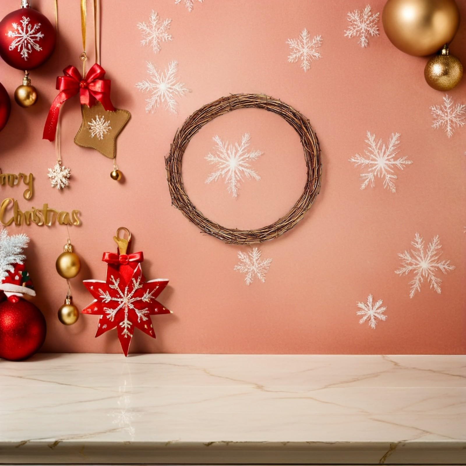 Toyvian 18 Pcs Couronne en Rotin Tressé Ronde, Style Rustique Vintage, | Anneau Artisanal Robuste, Usage Déco Maison et Mariage, Entretien Facile, pour Noël et Arrangements Floraux