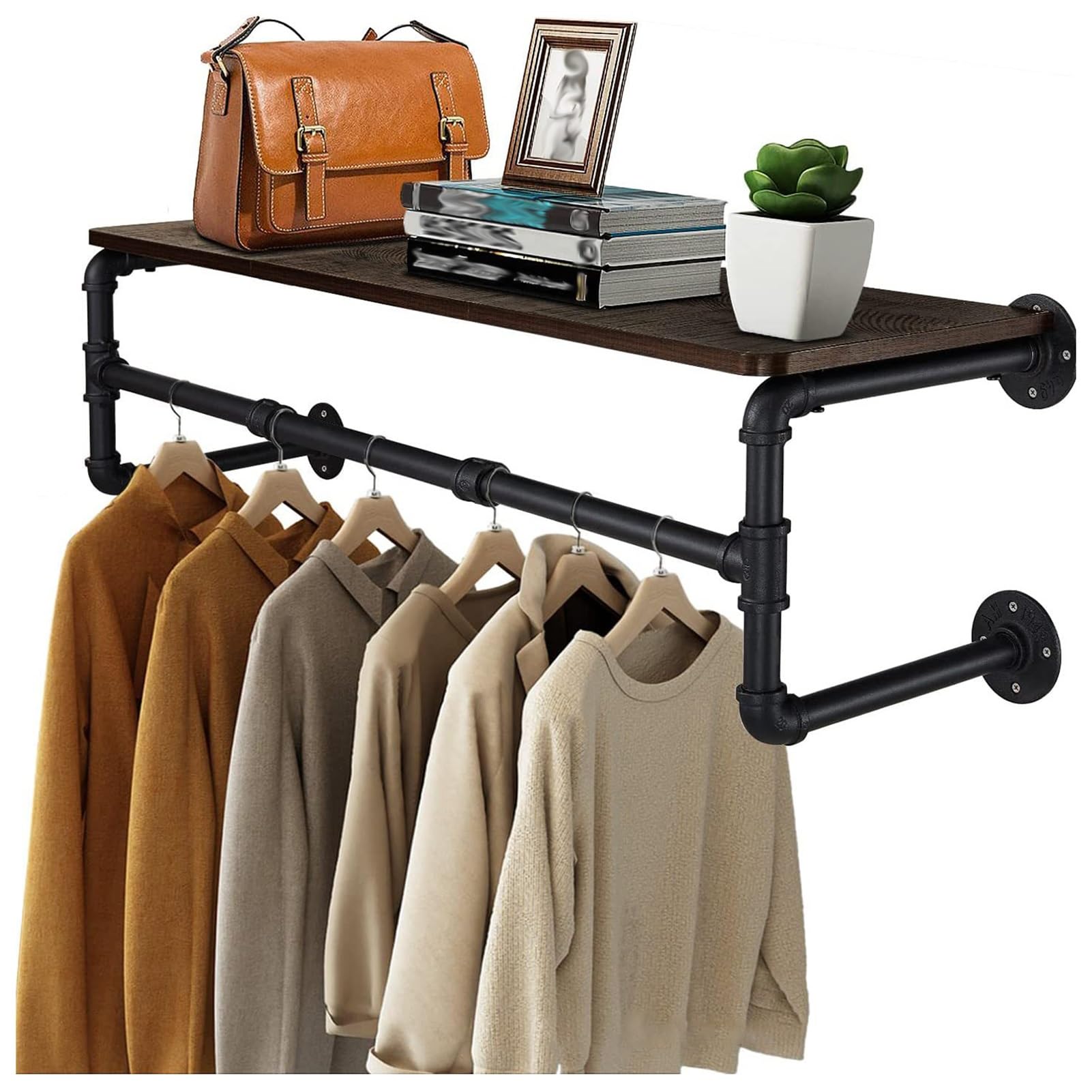 Porte-vêtements en tuyau industriel gain de place pour ranger vos habits