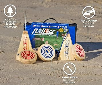 Rollors Backyard Set All Wood Outdoor Lawn Game | Combines Horseshoes, Bocce Ball & Bowling, For Summertime Fun, Reunions, Camping, Parties, BBQs, Picnics & Beach Days