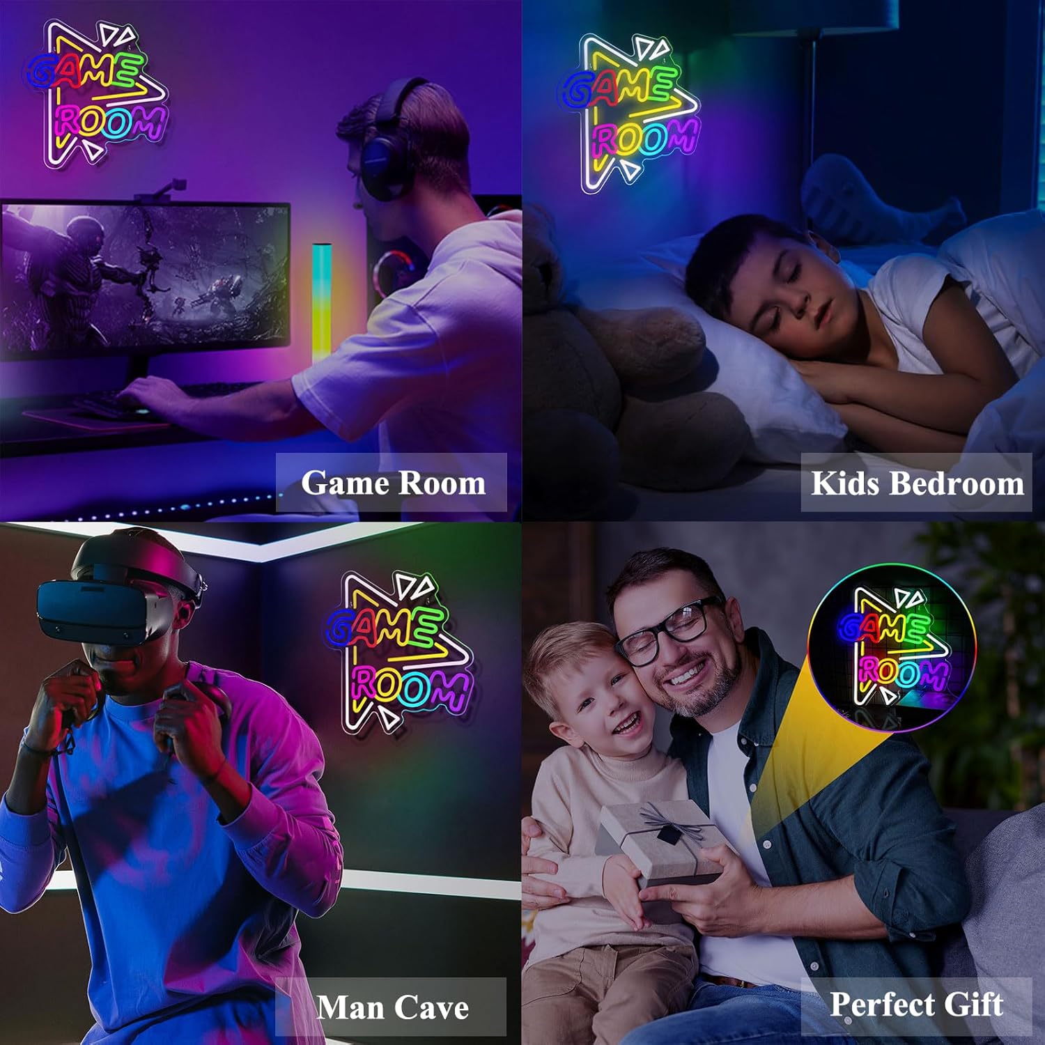 Game Room Neon Sign for Man Cave Game Neon Lights for Party Bedroom Wall Decor Teen Boy Home Birthday Gifts - Image 6