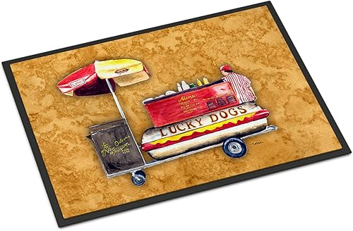 Caroline's Treasures 8781JMAT - Felpudo para perros calientes, 24 x 36 pulgadas, para interiores y exteriores, para entrada, antideslizante,