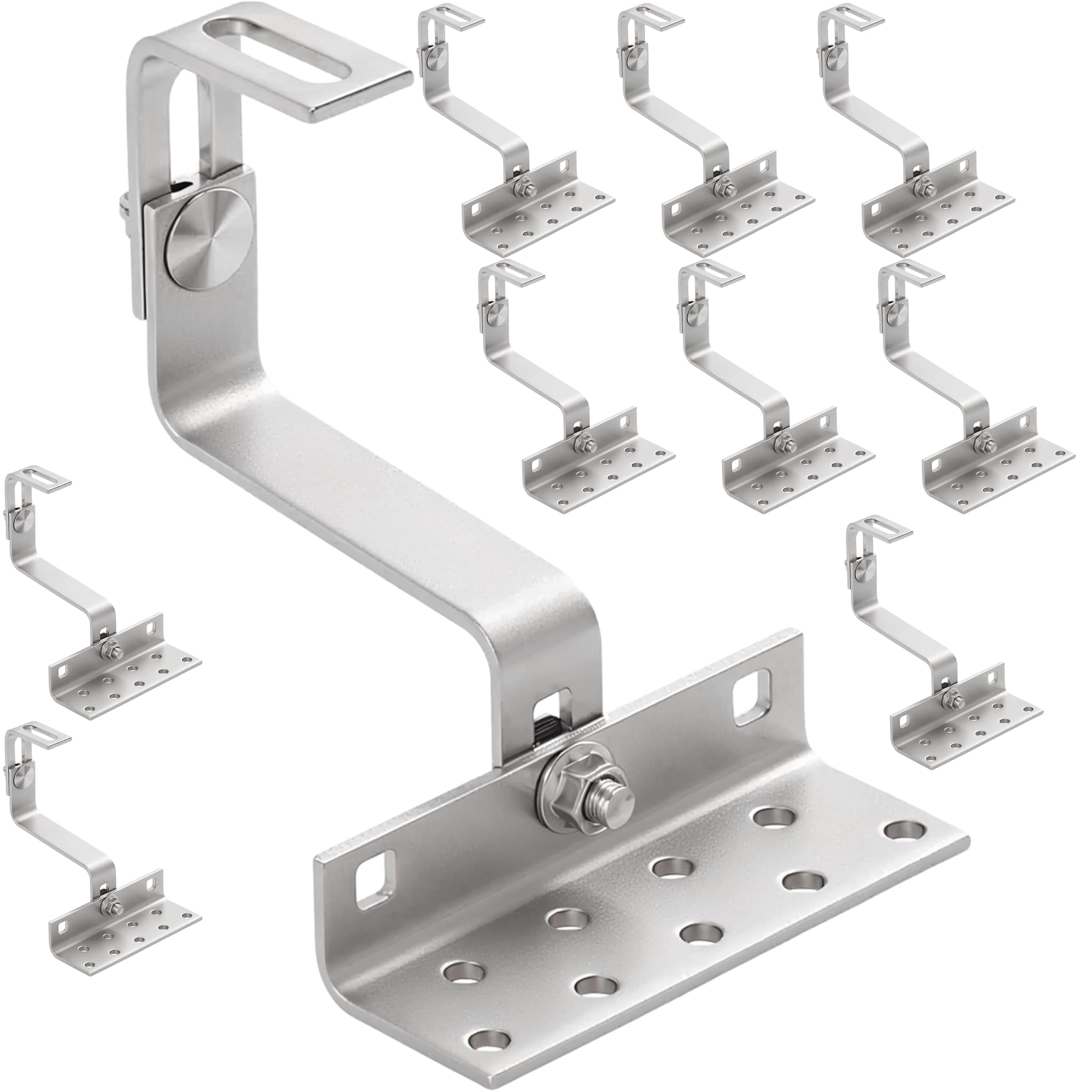 DoitBau - 10 ganci solari per tetto in mattoni PV, guida di montaggio fotovoltaico, modulo tetto inclinato, per montaggio padella, ceramica, cemento, gancio di fissaggio in acciaio inox,