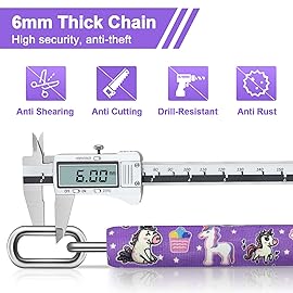 NDakter Bike Lock, 5 Digit Combination Heavy Duty Anti Theft Bicycle Chain Lock, 2.62/3.2/4.27/5/6Ft Long, High Security Resettable, Suitable for Bike, Scooter, Door, Gate, Fence-4/6mm Thick