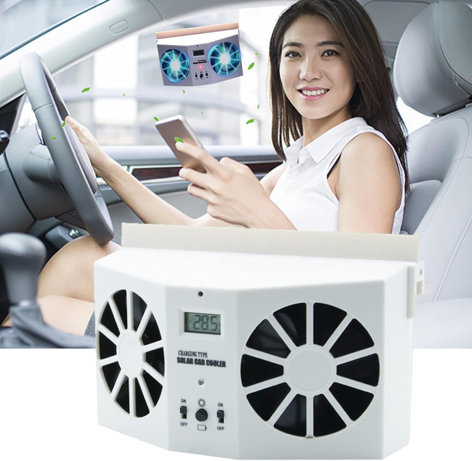 Car Solar Air Circulator Exhaust Fan, Energy Saving Exhaust Fan, Car Radiator,Exclude The Peculiar Smell Inside The Car & Can : Electronics