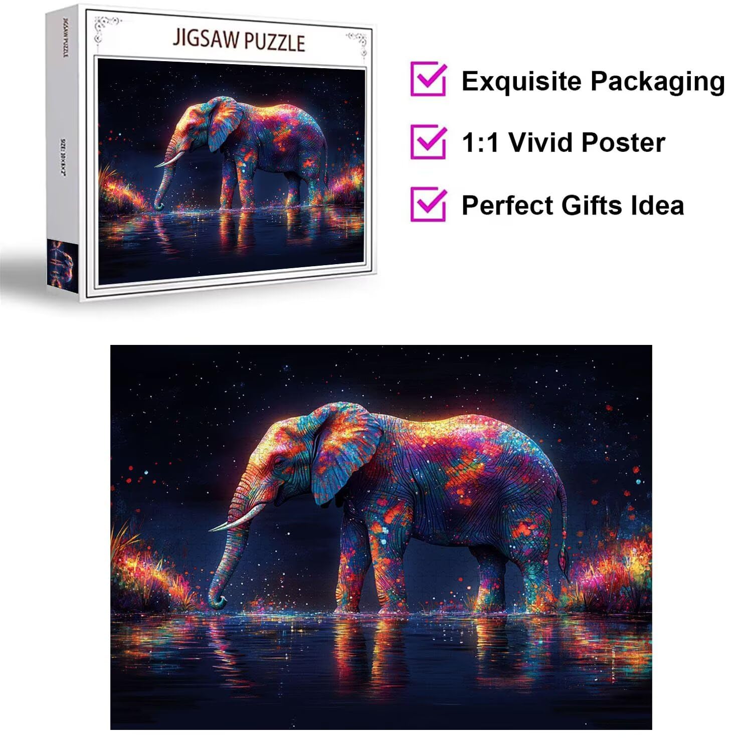 Puzzle 6000 Pezzi Elefanti Puzzle Classici per Gioco Familiare, n-93 | Impossibile Puzzles, Intrattenimento Creativo, Rilassamento e Intelligence, Regalo per Amore e Amico, Il cielo stellare
